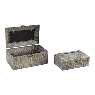 Aufbewahrungsbox mit Deckel - Tavin Antique Gold iron (Set aus 2) von PTMD - Esszett Luxury | Stilvolles Wohnen mit Charakter