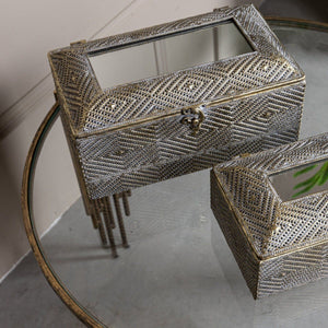 Aufbewahrungsbox mit Deckel - Tavin Antique Gold iron (Set aus 2) von PTMD - Esszett Luxury | Stilvolles Wohnen mit Charakter