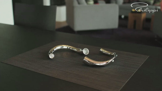 Candle Holder High-Gloss Nickel, Magnetic Module Design & Expandable – Bow | Philippi