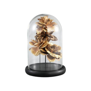 Blumenstatue - Rossa Gold Glass Bell Jar von PTMD - Esszett Luxury | Stilvolles Wohnen mit Charakter