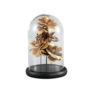 Blumenstatue - Rossa Gold Glass Bell Jar von PTMD - Esszett Luxury | Stilvolles Wohnen mit Charakter