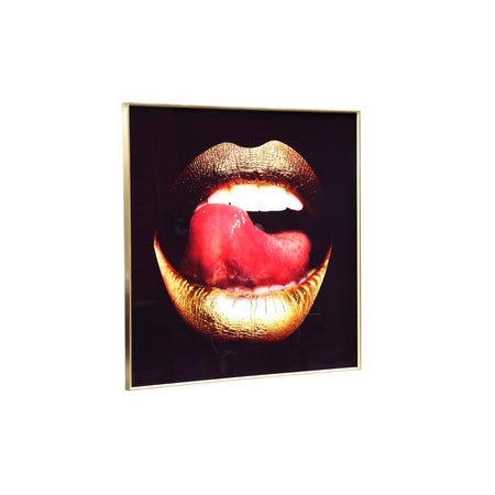 Glas-Wandbild - Lip with tongue - Esszett Luxury