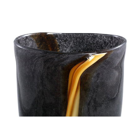 Glasvase - Nicho Black with gold stripe - Esszett Luxury