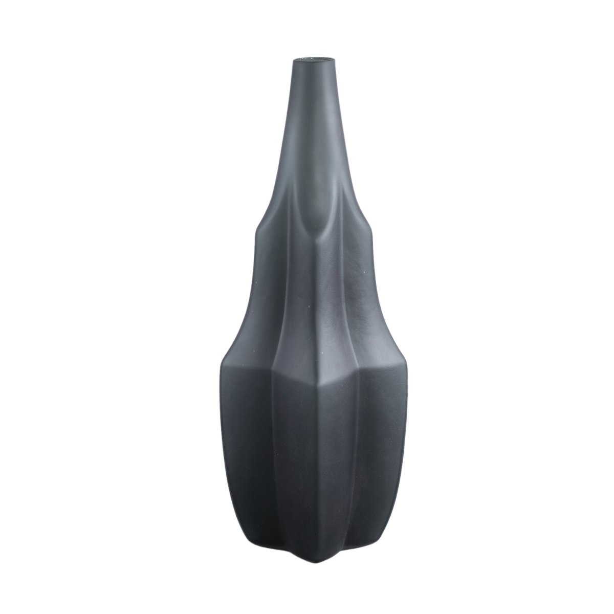 Glasvase - Robbin Grey glass vase angualr winged - Esszett Luxury