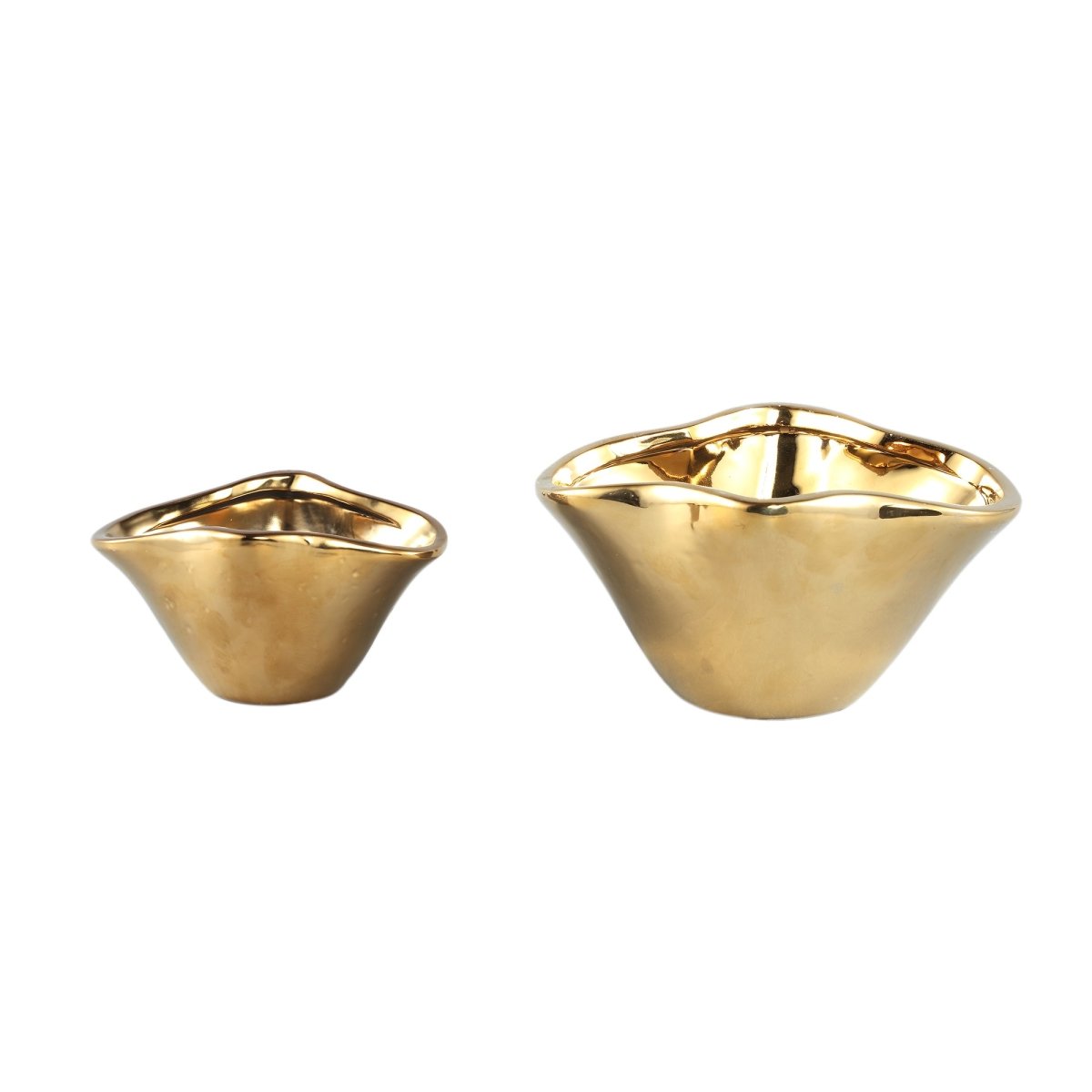 Keramiktopf - Giva Gold glazed unequal shape - Esszett Luxury