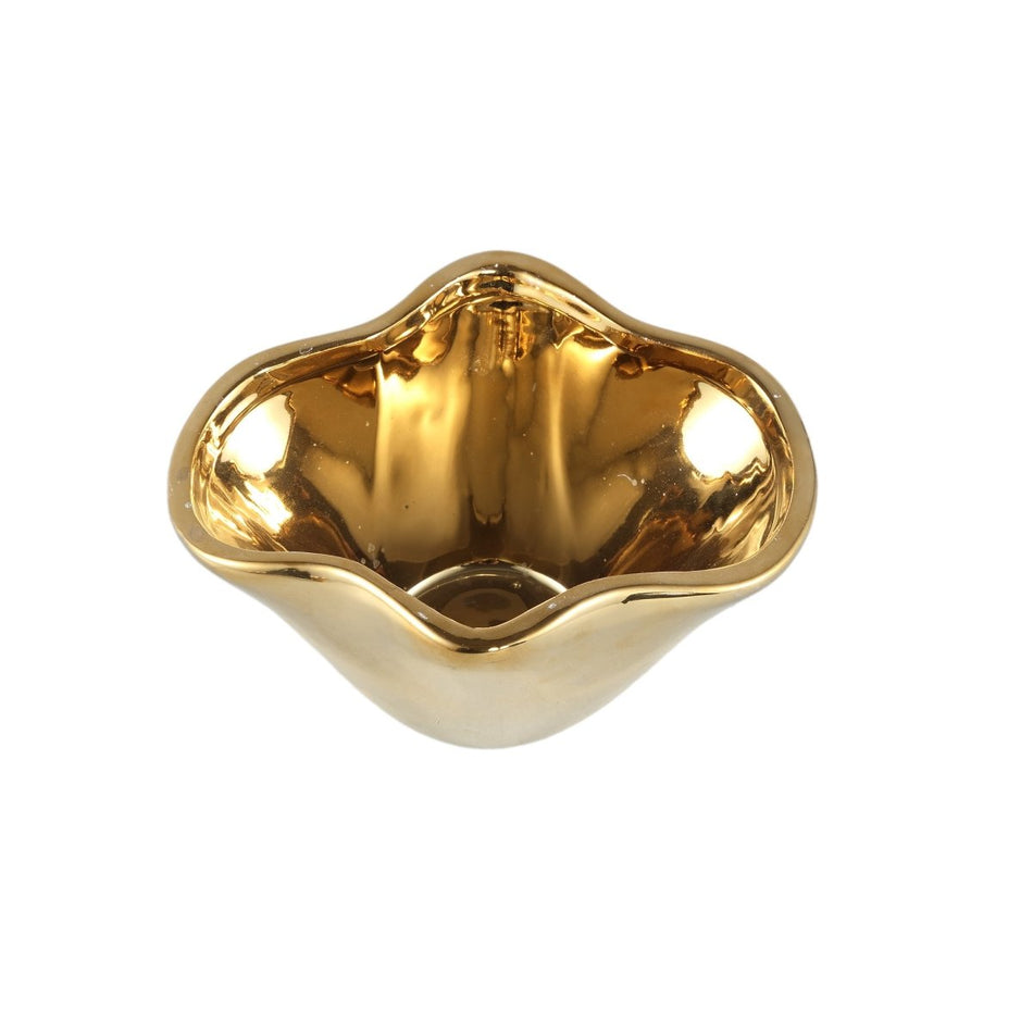Keramiktopf - Giva Gold glazed unequal shape - Esszett Luxury