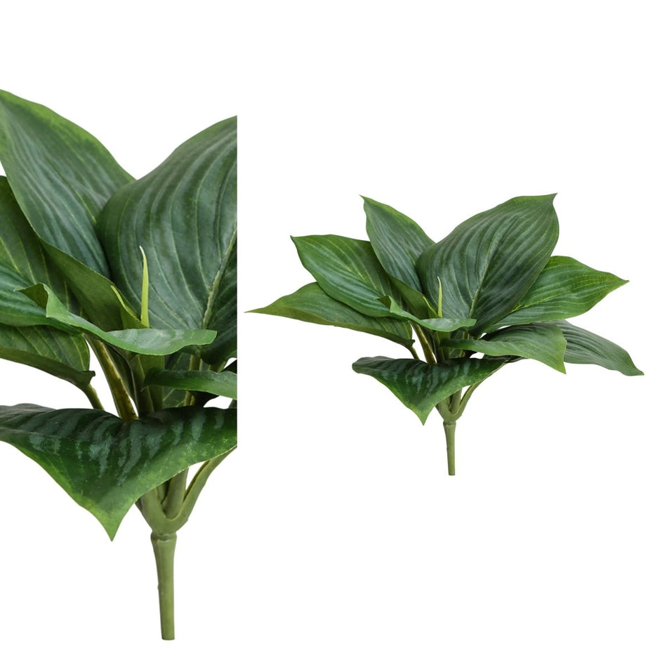 Kunstpflanze - leaves plant green hosta bush - Esszett Luxury