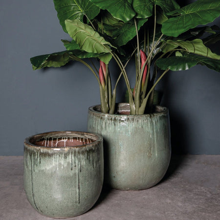 Lasierter Keramiktopf - Davon dunkelgrün - Esszett Luxury