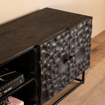 Lowboard - Laury Black Mangoholz von PTMD - Esszett Luxury | Stilvolles Wohnen mit Charakter