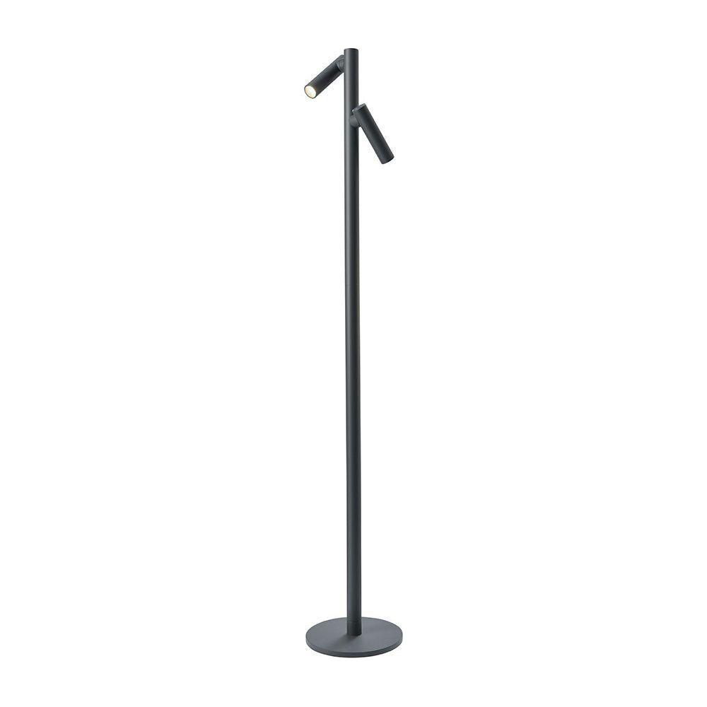 Floor lamp aluminum housing flexible double lamp arm continuously dimmable – TUBO | Sompex