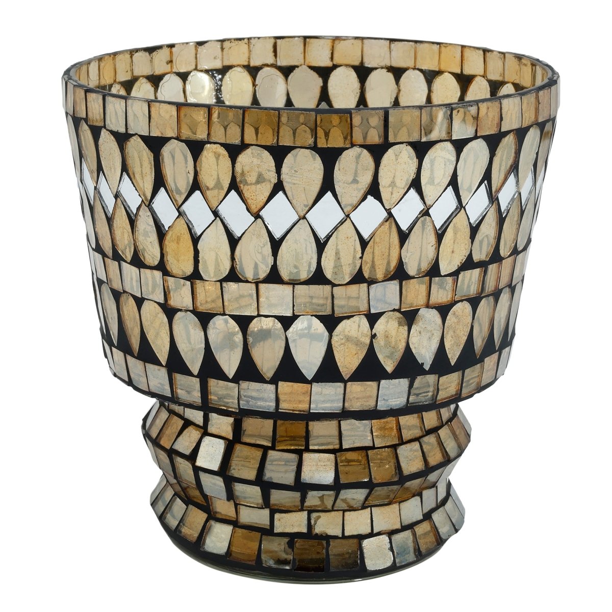 Teelichthalter - Riv Gold glass mosaic - Esszett Luxury