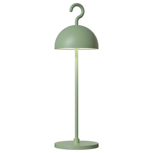 Table lamp with aluminum housing, flexible carrying hook & stepless dimming function – HOOK | Sompex