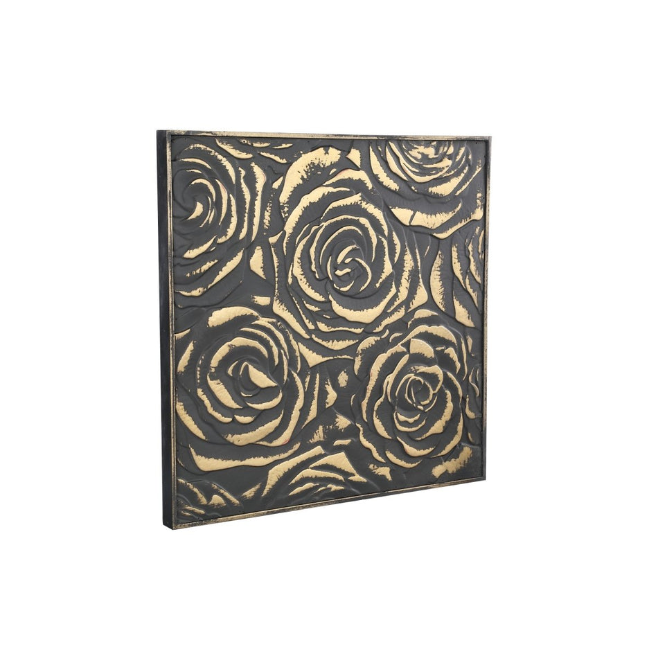 Wandbild aus Holz - Rosanna Gold roses - Esszett Luxury