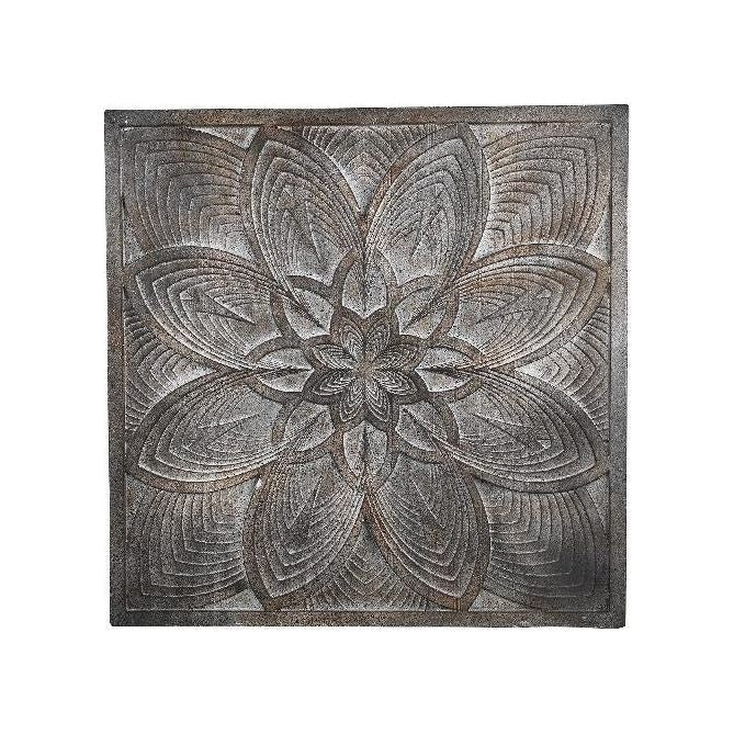 Wandbild aus Holz - Tiara grey antique flower von PTMD - Esszett Luxury | Stilvolles Wohnen mit Charakter