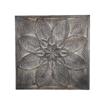 Wandbild aus Holz - Tiara grey antique flower von PTMD - Esszett Luxury | Stilvolles Wohnen mit Charakter