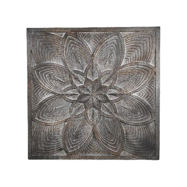Wandbild aus Holz - Tiara grey antique flower von PTMD - Esszett Luxury | Stilvolles Wohnen mit Charakter