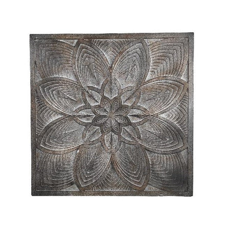 Wandbild aus Holz - Tiara grey antique flower - Esszett Luxury