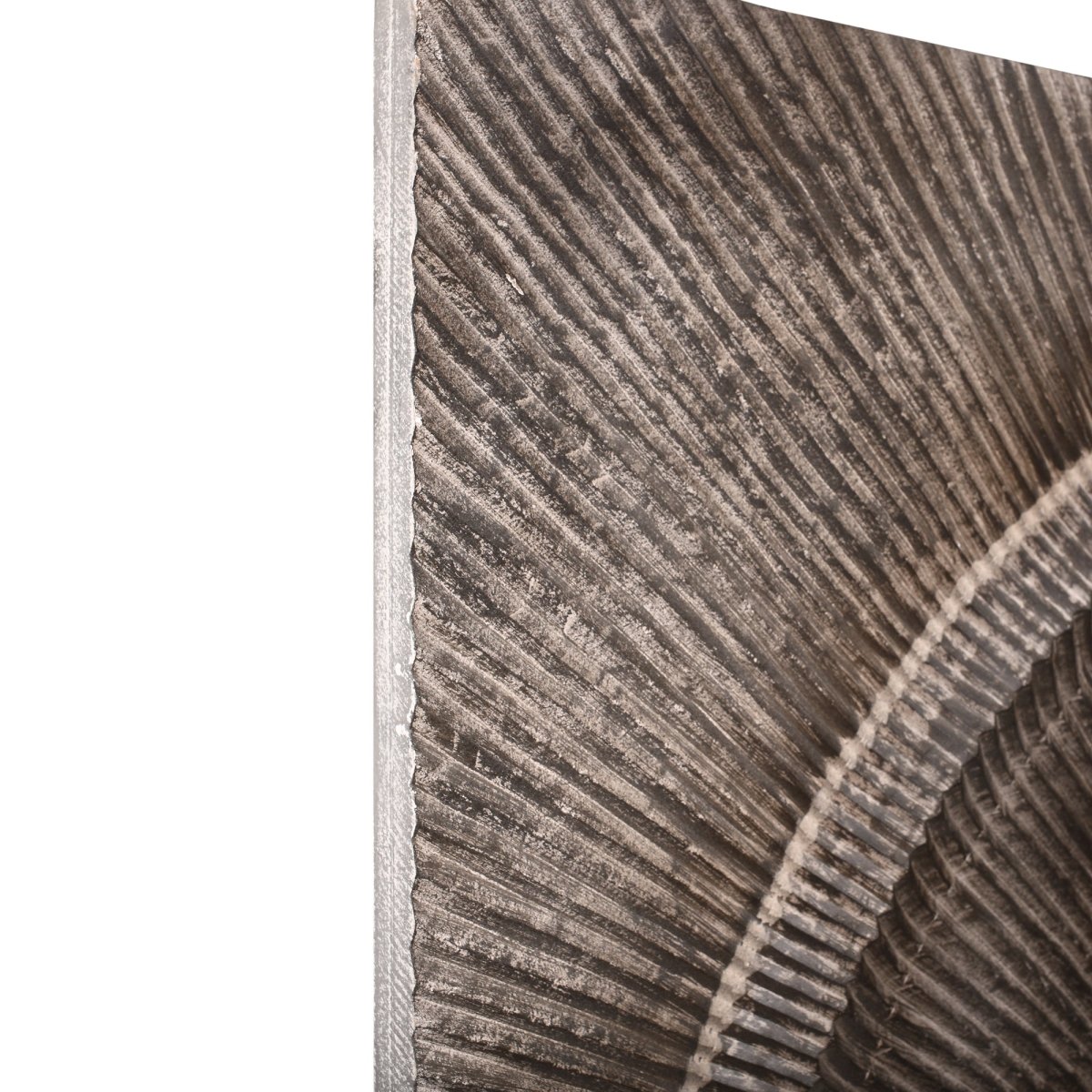 Wandbild aus Holz - Winston Grey ribbed circle - Esszett Luxury