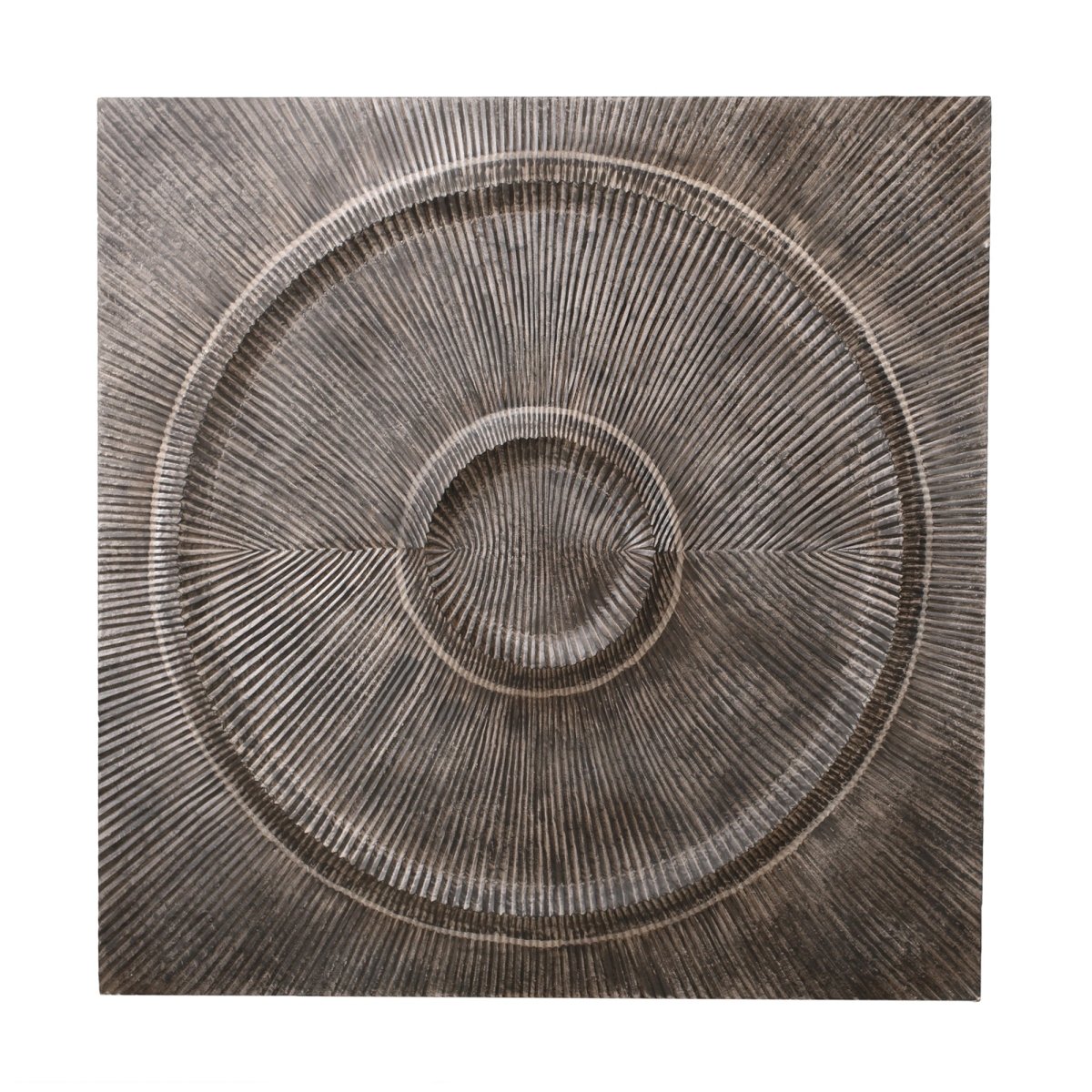 Wandbild aus Holz - Winston Grey ribbed circle - Esszett Luxury